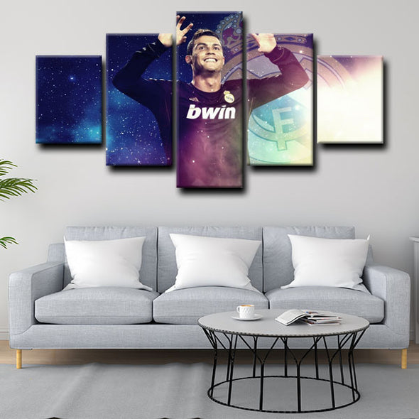 5 piece canvas art custom framed prints  Cristiano Ronaldo decor picture1208 (2)