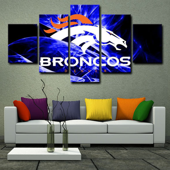5 piece canvas art custom framed prints  Denver Broncos decor picture1208 (1)