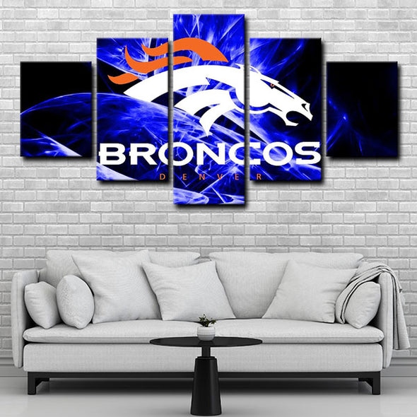 5 piece canvas art custom framed prints  Denver Broncos decor picture1208 (2)