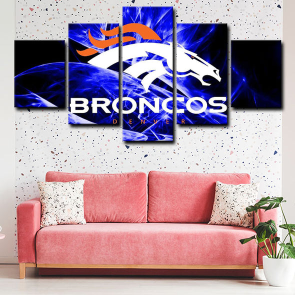 5 piece canvas art custom framed prints  Denver Broncos decor picture1208 (3)