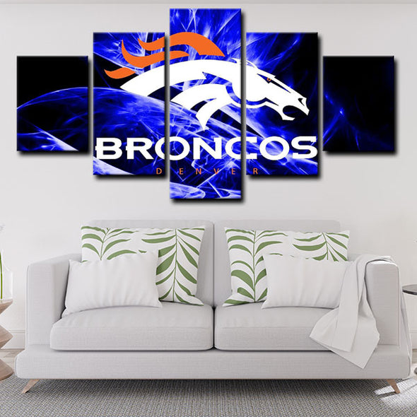 5 piece canvas art custom framed prints  Denver Broncos decor picture1208 (4)