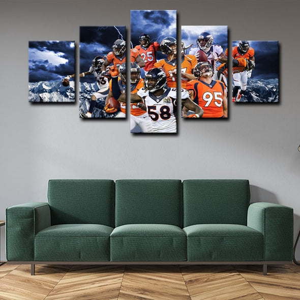 5 piece canvas art custom framed prints  Denver Broncos decor picture1249 (4)