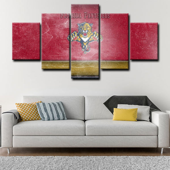 5 piece canvas art custom framed prints  Florida Panthers decor picture1208 (1)