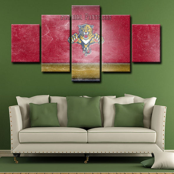 5 piece canvas art custom framed prints  Florida Panthers decor picture1208 (2)