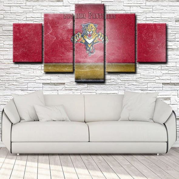 5 piece canvas art custom framed prints  Florida Panthers decor picture1208 (3)