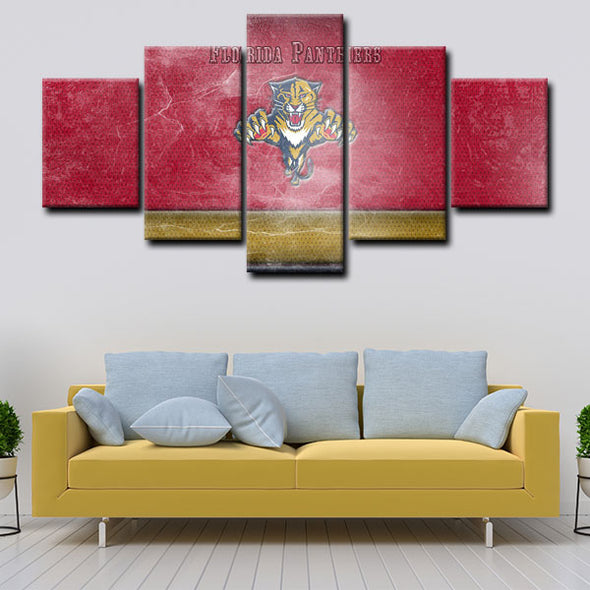 5 piece canvas art custom framed prints  Florida Panthers decor picture1208 (4)