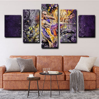 5 piece canvas art custom framed prints  Kobe Bryant decor picture1208 (1)