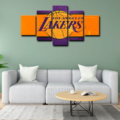 5 piece canvas art custom framed prints  Los Angeles Lakers Bryant decor picture1226 (1)