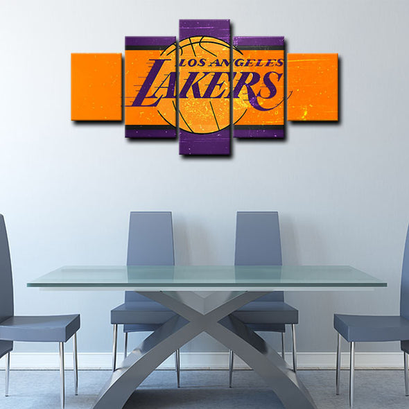 5 piece canvas art custom framed prints  Los Angeles Lakers Bryant decor picture1226 (2)