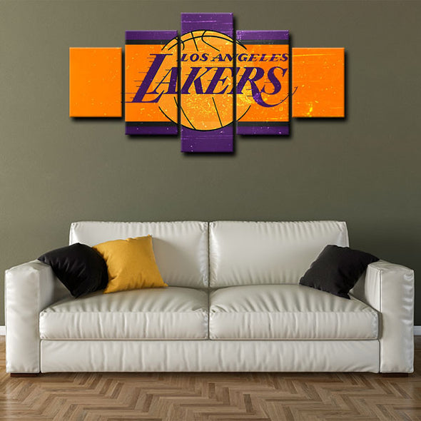 5 piece canvas art custom framed prints  Los Angeles Lakers Bryant decor picture1226 (4)