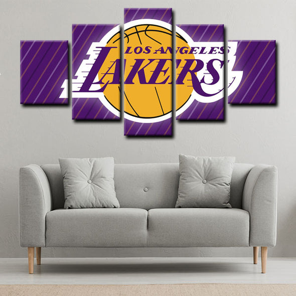 5 piece canvas art custom framed prints  Los Angeles Lakers decor picture1208 (2)