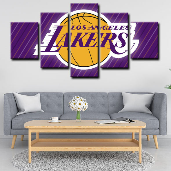 5 piece canvas art custom framed prints  Los Angeles Lakers decor picture1208 (4)