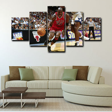5 piece canvas art custom framed prints  Michael Jordan decor picture1226 (1)