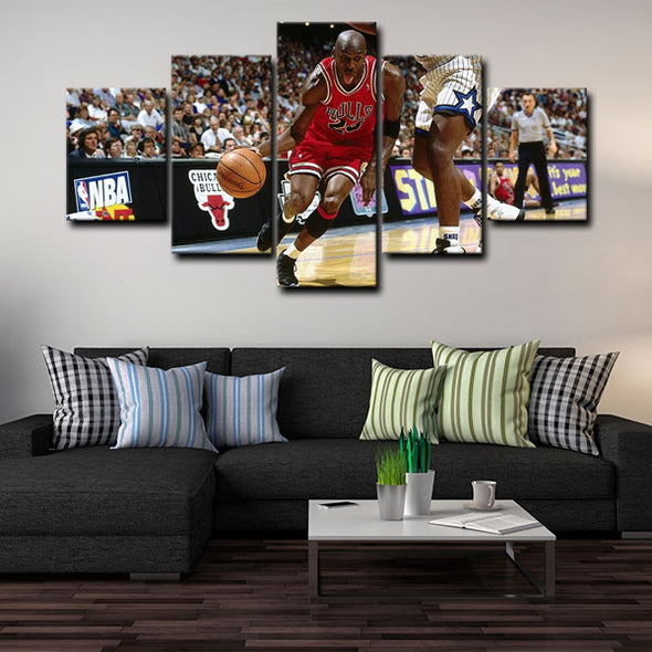 5 piece canvas art custom framed prints  Michael Jordan decor picture1226 (4)