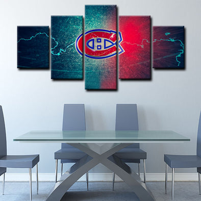 5 piece canvas art custom framed prints  Montreal Canadiens decor picture1208 (1)