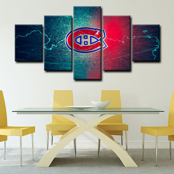 5 piece canvas art custom framed prints  Montreal Canadiens decor picture1208 (4)