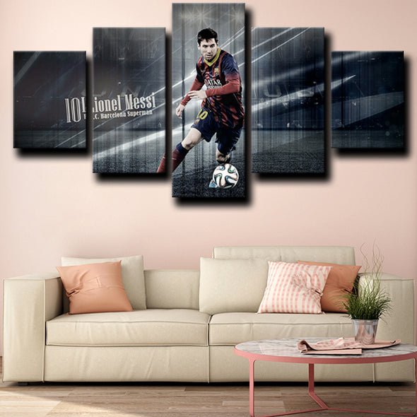 5 piece canvas art custom prints Barcelona Messi live room decor-1203 (2)