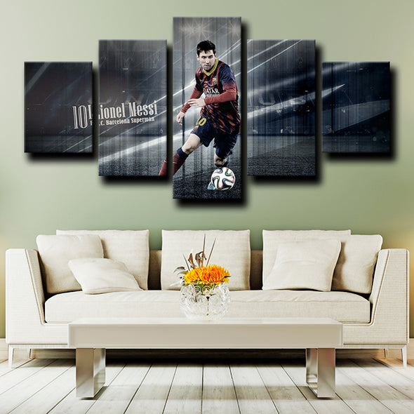 5 piece canvas art custom prints Barcelona Messi live room decor-1203 (3)