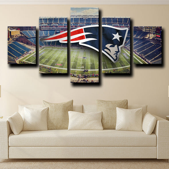 5 piece canvas art custom prints Patriots logo crest live room decor-1216 (4)