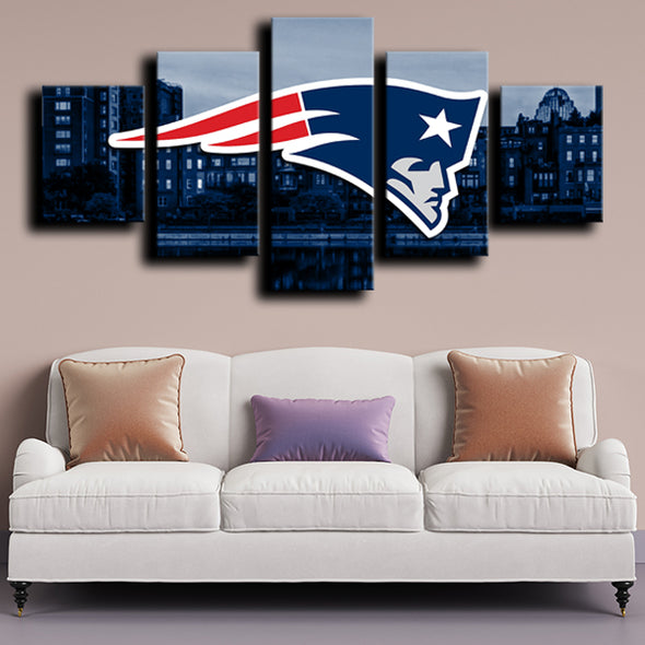 5 piece canvas art custom prints Patriots logo emblem live room decor-1208 (4)