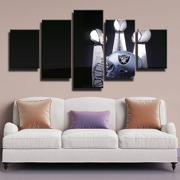 5 piece canvas art framed The Silver and Black Trophy decor picture-1224 (2)