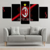 5 piece  canvas art framed prints  AC Milan live room decor1207 (1)