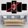5 piece  canvas art framed prints  AC Milan live room decor1207 (4)