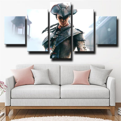 5 piece canvas art framed prints Assassin Black Flag wall picture-1202 (1)