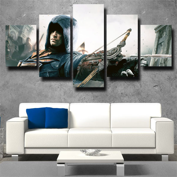 5 piece canvas art framed prints Assassin Unity Arno wall picture-1202 (2)