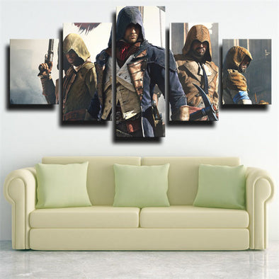 5 piece canvas art framed prints Assassin Unity decor picture-1208 (1)