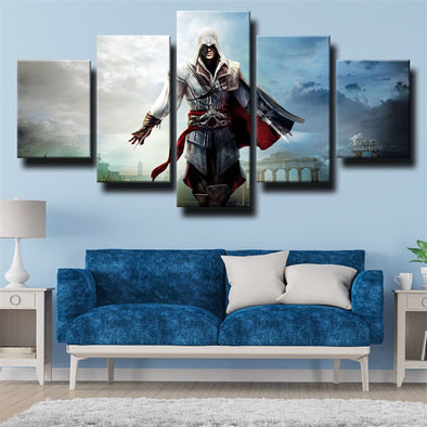 5 piece canvas art framed prints Assassin's Creed Desmond wall picture-1204 (1)