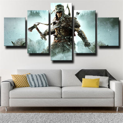 5 piece canvas art framed prints Assassin's Creed III wall picture-1204 (1)