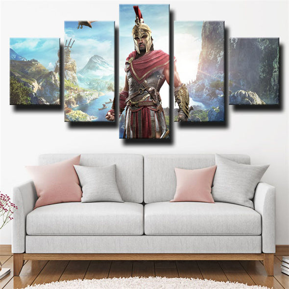 5 piece canvas art framed prints Assassin's Creed Odyssey wall picture-1202 (2)