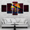 5 piece canvas art framed prints Barça logo live room decor-1217 (3)