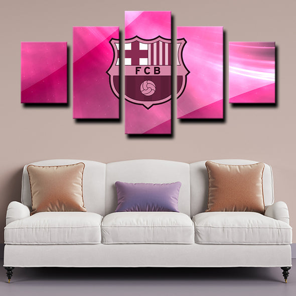 5 piece canvas art framed prints Barça logo live room decor-1244 (4)