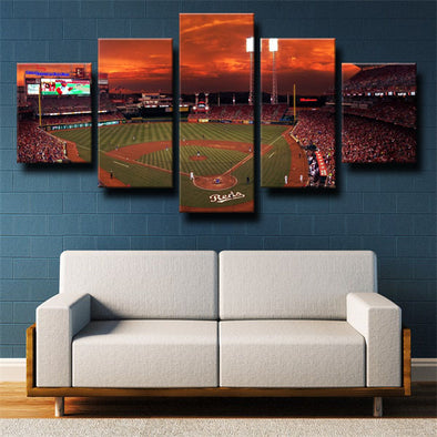 5 piece canvas art framed prints Big Red Machine home wall picture-1204 (1)