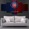 5 piece canvas art framed prints CCubs  The MEDALS style LOGO decor picture-1201 (2)