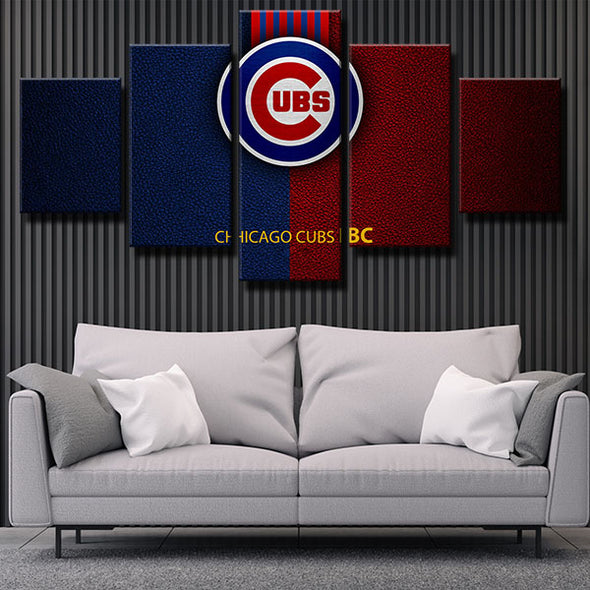5 piece canvas art framed prints CCubs  The MEDALS style LOGO decor picture-1201 (2)