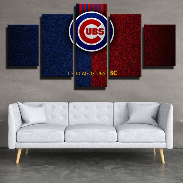 5 piece canvas art framed prints CCubs  The MEDALS style LOGO decor picture-1201 (3)
