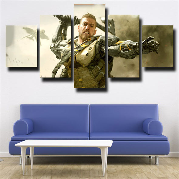 5 piece canvas art framed prints COD Black Ops III wall picture-1204 (2)