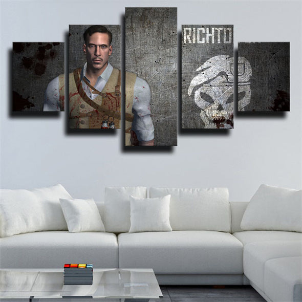 5 piece canvas art framed prints COD Black Ops II wall picture-1204 (3)
