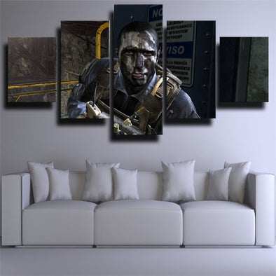5 piece canvas art framed prints COD Ghosts David wall picture-1201 (1)