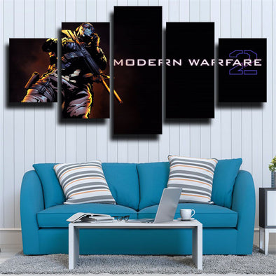 5 piece canvas art framed prints COD Modern Warfare 2 wall decor-1308 (1)