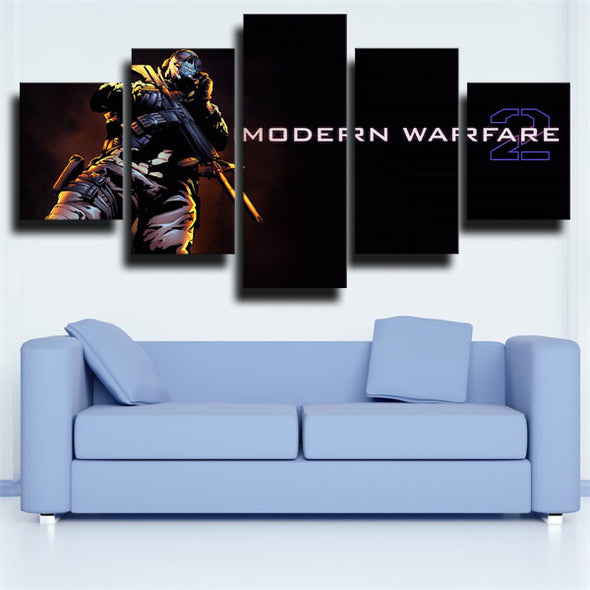 5 piece canvas art framed prints COD Modern Warfare 2 wall decor-1308 (2)