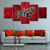 5 piece  canvas art framed prints  Calgary Flames live room decor1207 (2)