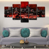  5 piece  canvas art framed prints  Calgary Flames live room decor1218 (2)