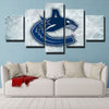 5 piece canvas art framed prints Canucks Scratched Ice decor picture-1209 (2)