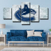5 piece canvas art framed prints Canucks Scratched Ice decor picture-1209 (3)