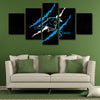5 piece  canvas art framed prints  Carolina Panthers live room decor1221 (2)