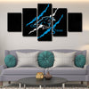 5 piece  canvas art framed prints  Carolina Panthers live room decor1221 (3)